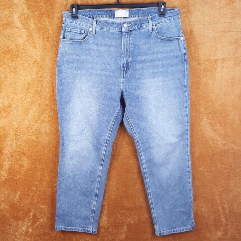 EVERLANE Womens Jeans Size 34 Light Wash Straight High Waisted ORIGINAL CHEEKY